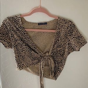 leopard print tie top